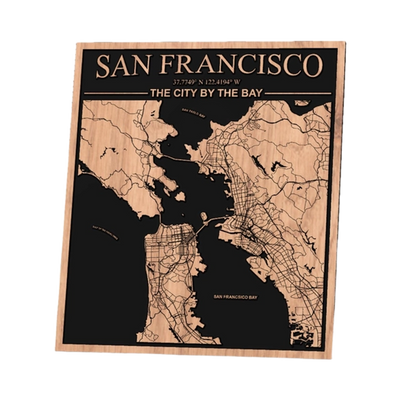San Francisco California City Map design preview, us states