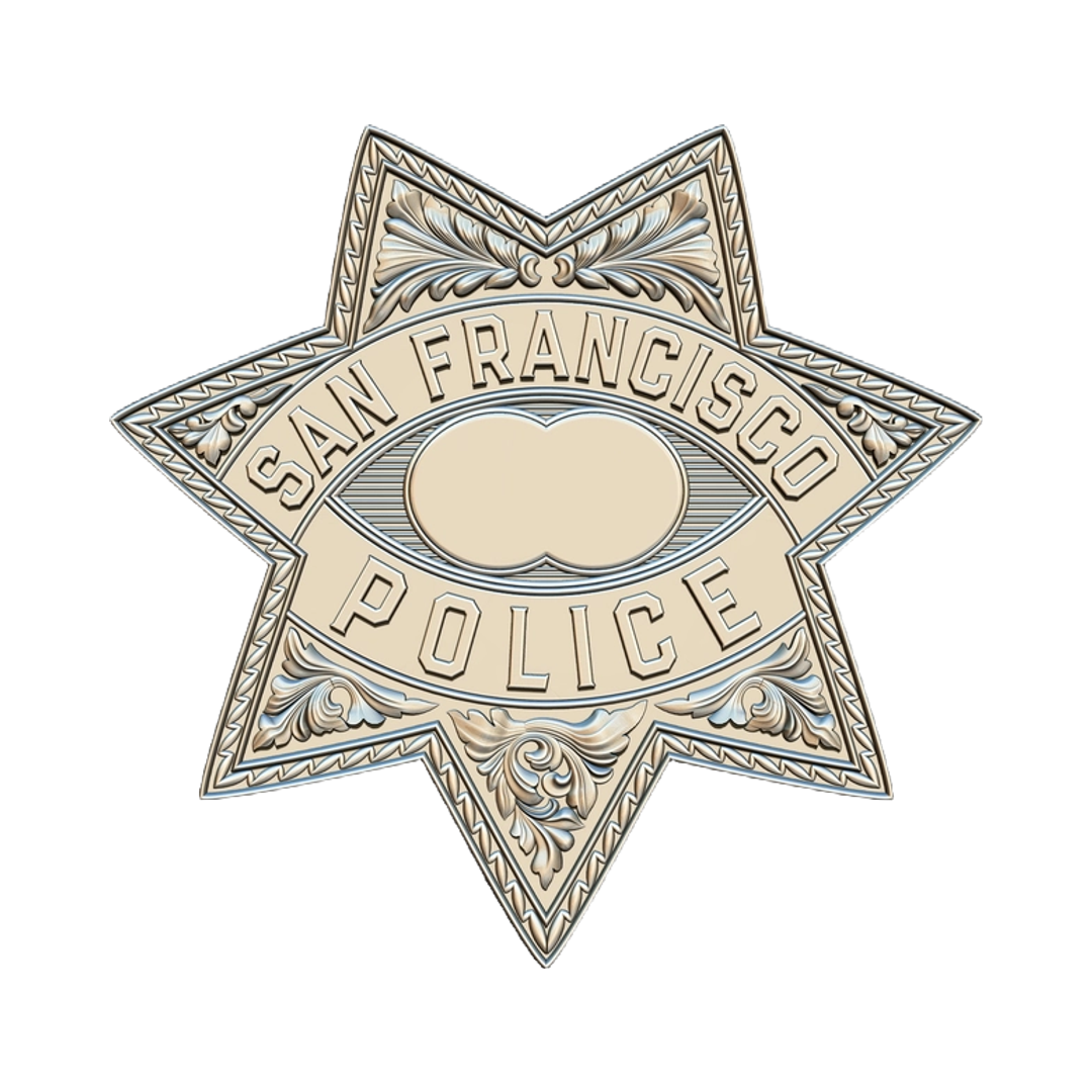 San Francisco Police Badge STL file for digital crafting, LightBurn and Vectric ready