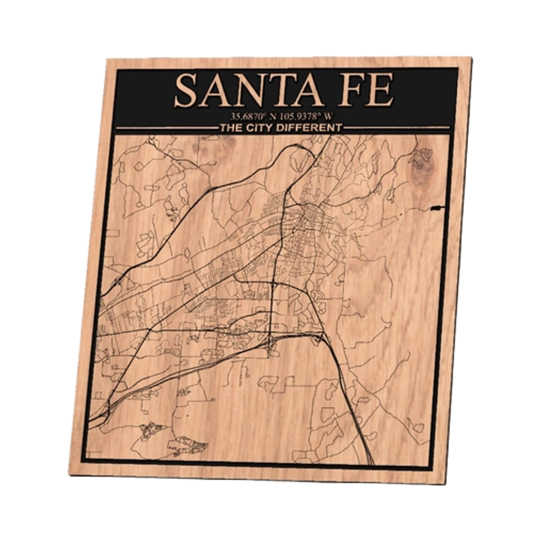 Santa Fe New Mexico City Map design preview, countries & world