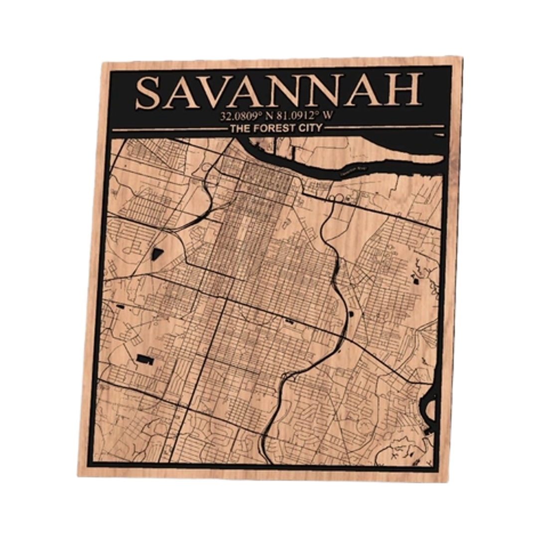 Savannah, Georgia City Map design preview, us states