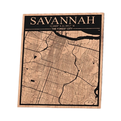 Savannah, Georgia City Map design preview, us states