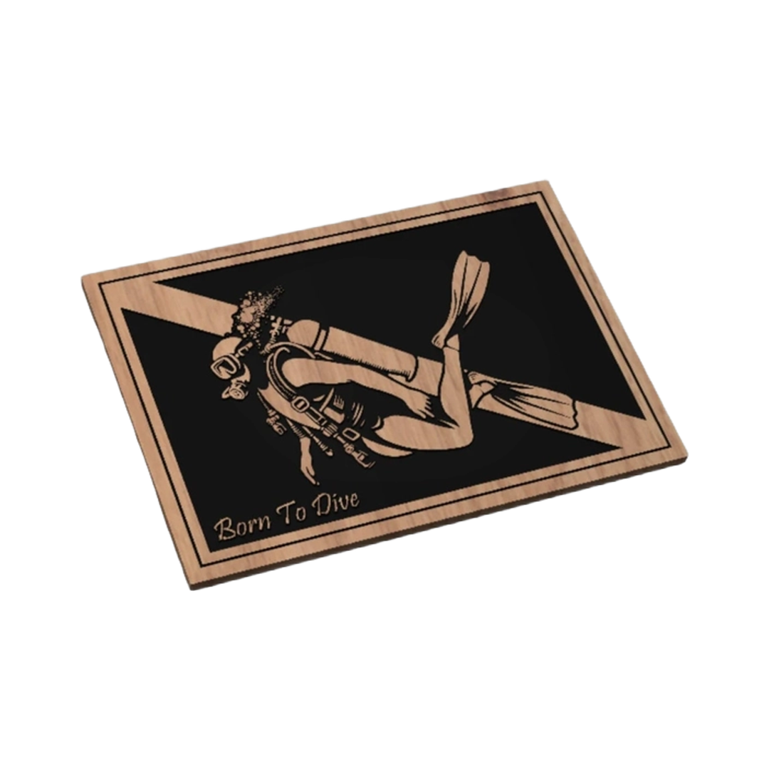 Scuba Diver Flag SVG file for laser cutting and CNC routing, LightBurn and Vectric ready