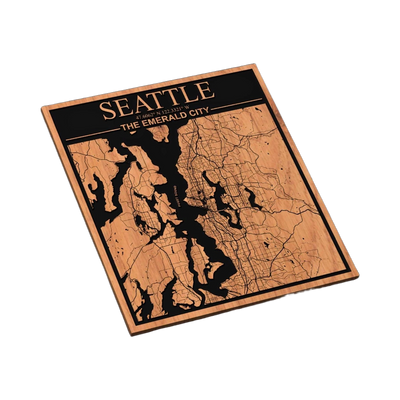 Seattle, Washington City Map SVG file for laser cutting and CNC routing, LightBurn and Vectric ready