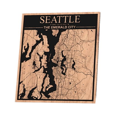 Seattle, Washington City Map design preview, us states