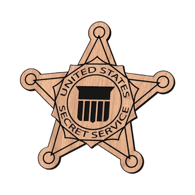 Secret Service Patch detail view, ready for laser cutting and CNC routing