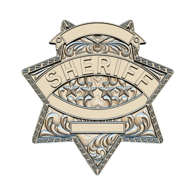 Sheriff Badge Template STL file for digital crafting, LightBurn and Vectric ready
