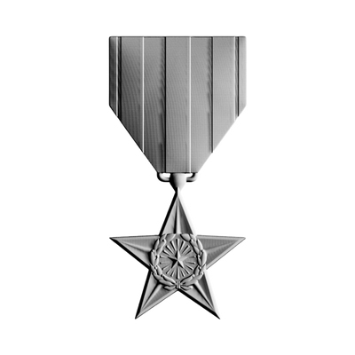 Silver Star Military Award STL file for 3D printing and CNC routing, LightBurn and Vectric ready