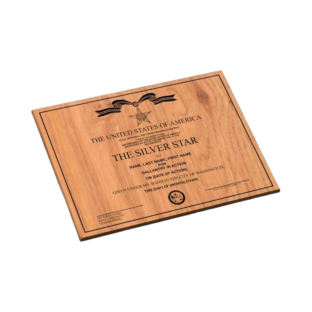 U.S. Military Silver Star Award SVG file for laser cutting and CNC routing, LightBurn and Vectric ready