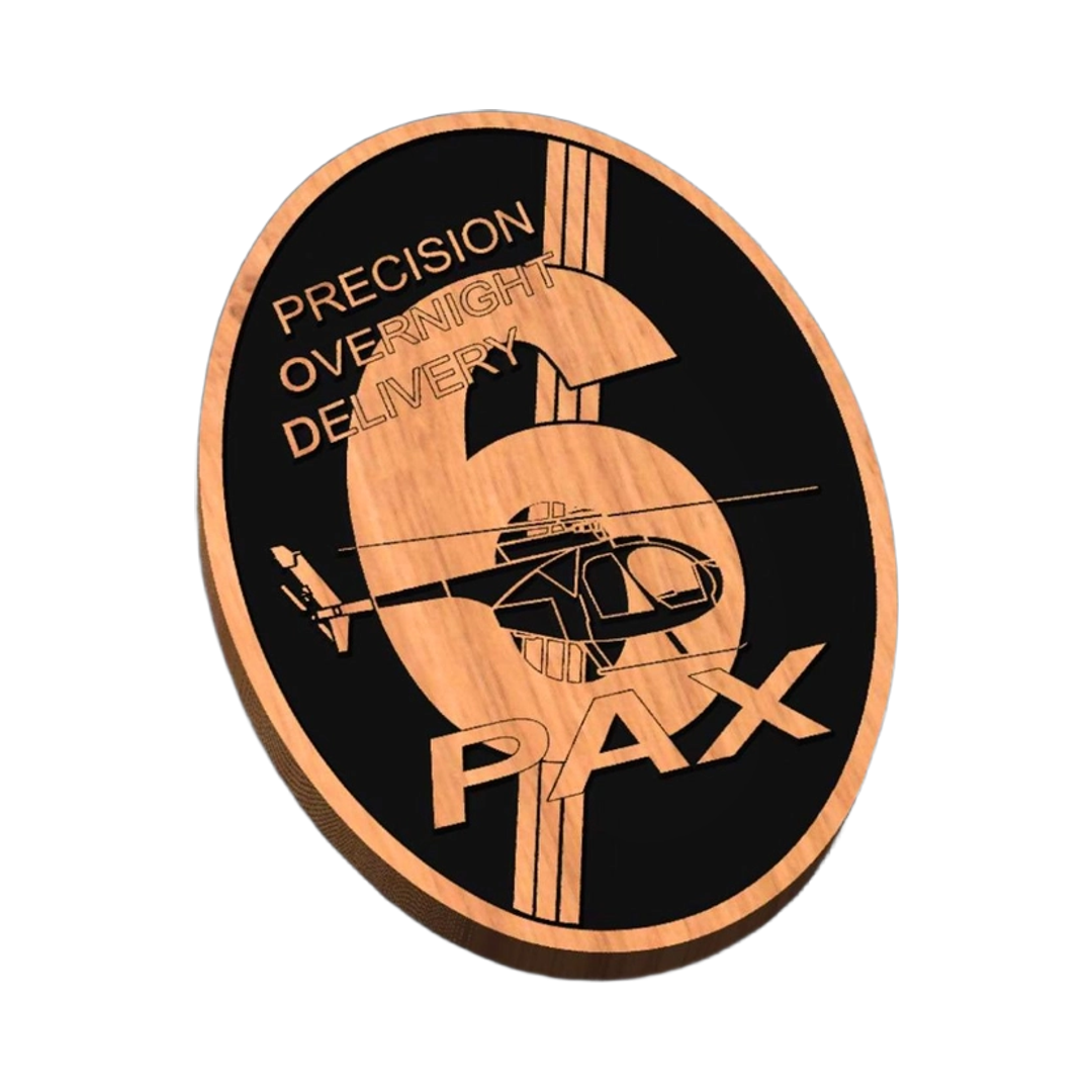 160th SOAR Six Pax SVG file for laser cutting and CNC routing, LightBurn and Vectric ready