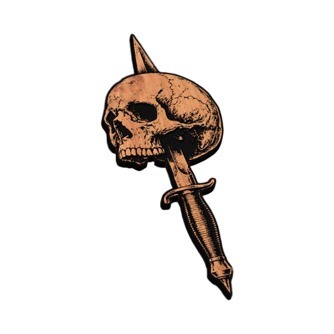 Skull and Dagger SVG file for laser cutting and CNC routing, LightBurn and Vectric ready