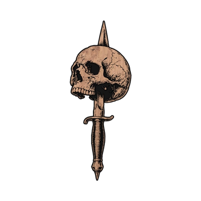 Skull and Dagger detail view, ready for laser cutting and CNC routing
