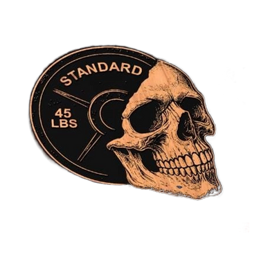 Skull & Weight Plate SVG file for laser cutting and CNC routing, LightBurn and Vectric ready