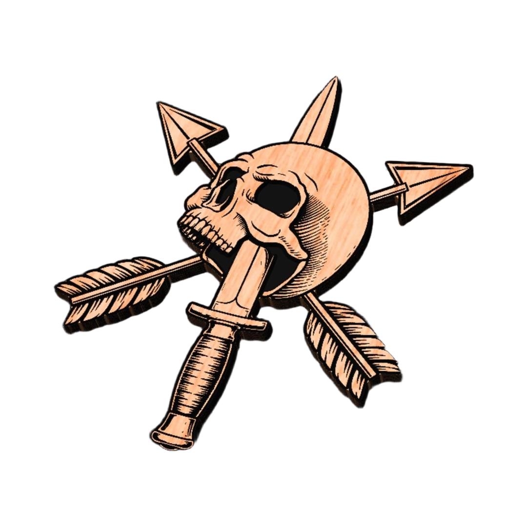 Skull Dagger Arrows Design detail view, ready for digital crafting
