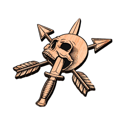 Skull Dagger Arrows Design detail view, ready for digital crafting