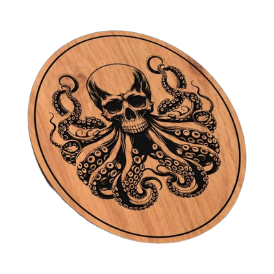 Skull Octopus SVG file for laser cutting and CNC routing, LightBurn and Vectric ready