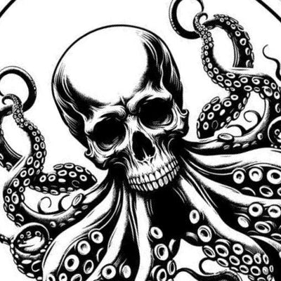 Skull Octopus detail view, ready for laser cutting and CNC routing
