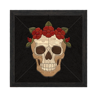 Skull Crown of Roses SVG file for digital crafting, LightBurn and Vectric ready