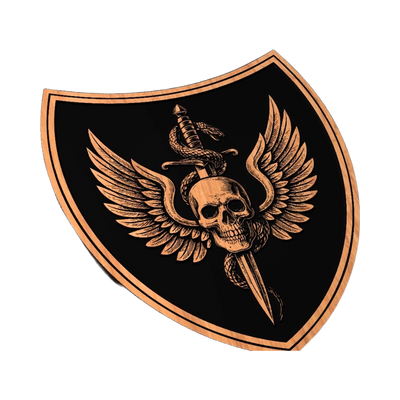 Skull Wings Shield SVG file for laser cutting and CNC routing, LightBurn and Vectric ready
