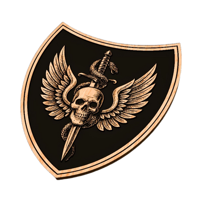 Skull Wings Shield design preview, skulls & skeletons