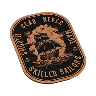 Smooth Seas Skill Sailors SVG file for laser cutting and CNC routing, LightBurn and Vectric ready