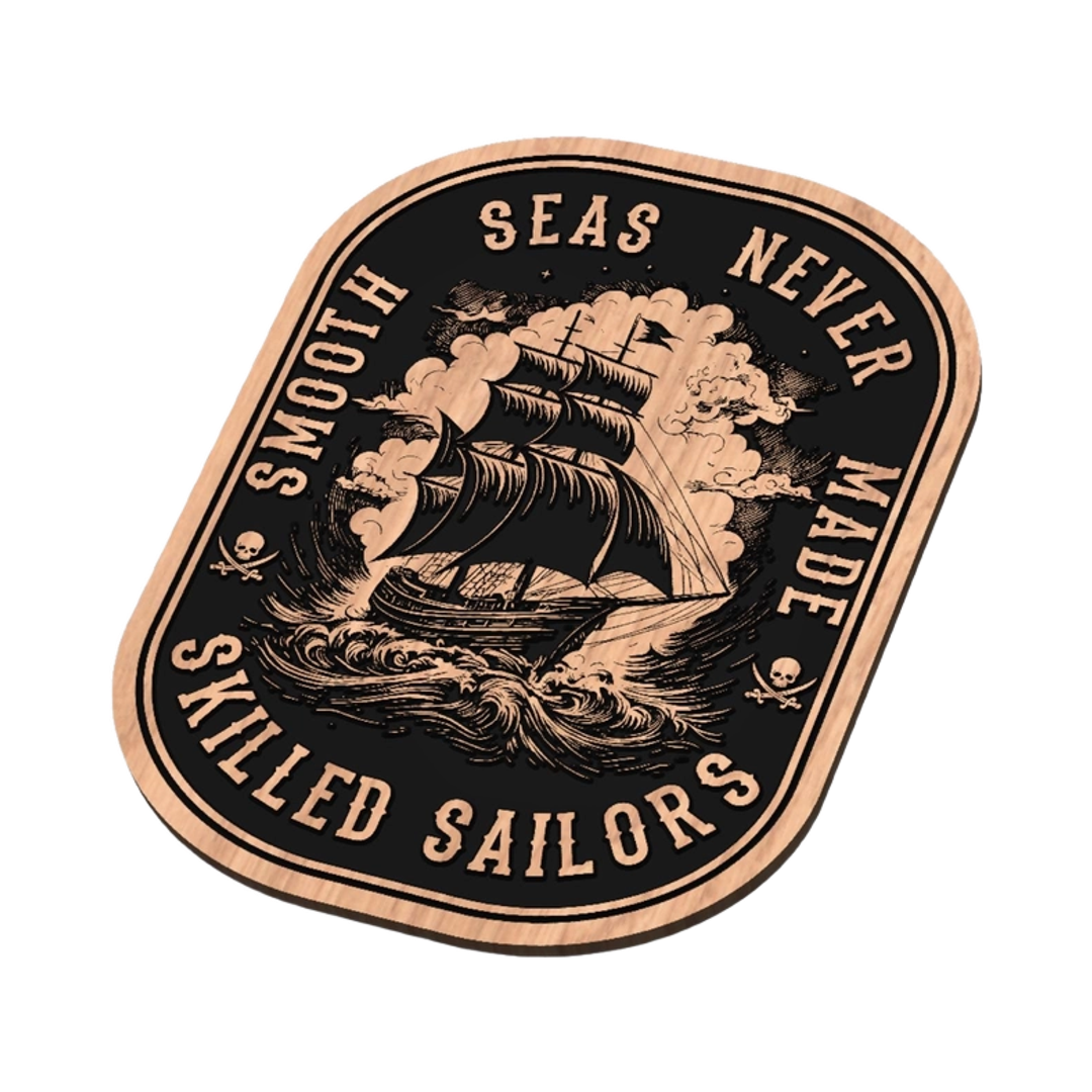 Smooth Seas Skill Sailors detail view, ready for laser cutting and CNC routing