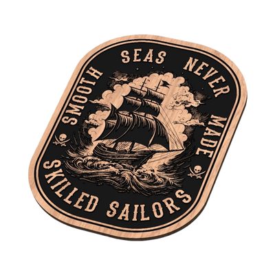 Smooth Seas Skill Sailors detail view, ready for laser cutting and CNC routing