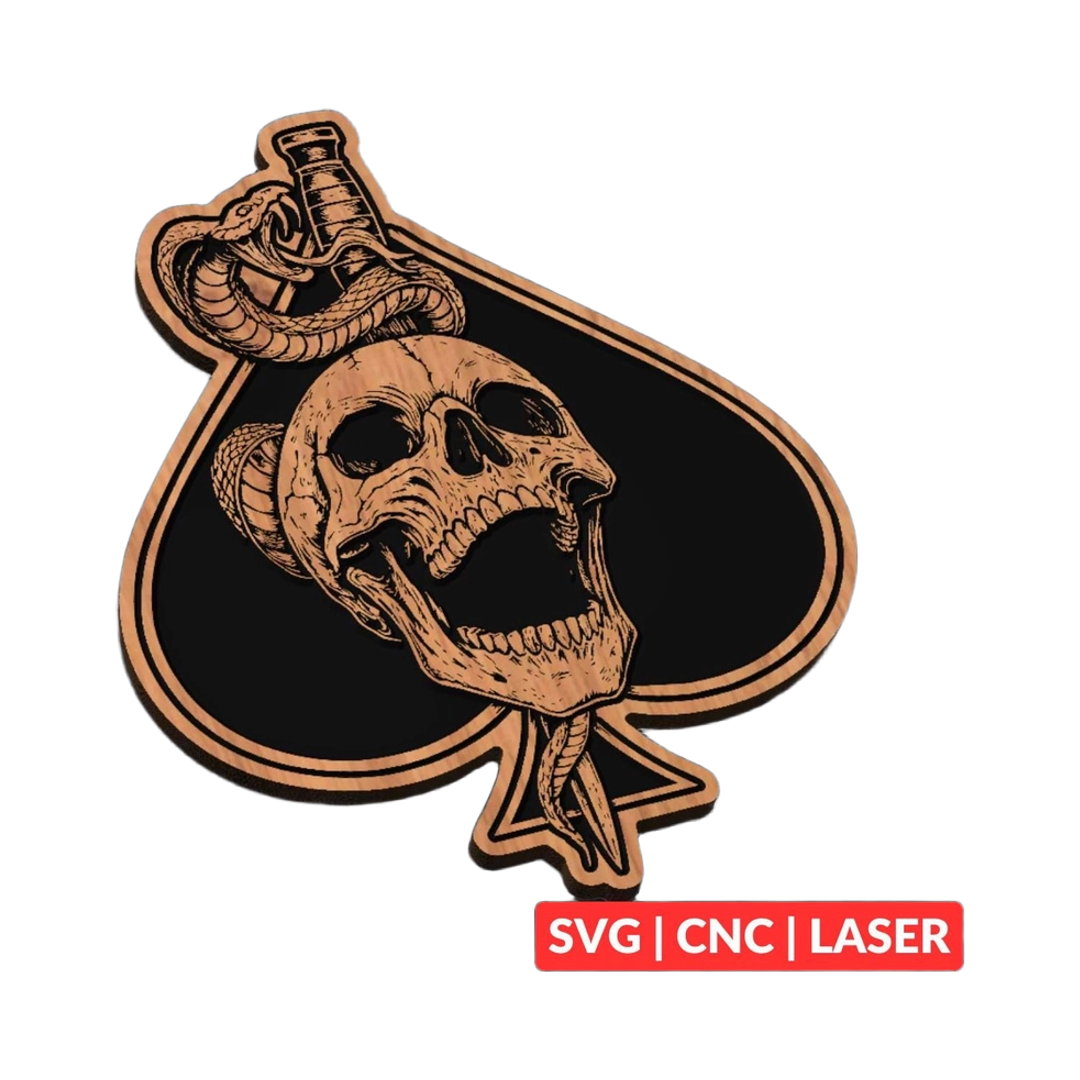 Snake Skull SVG file for laser cutting and CNC routing, Glowforge and LightBurn ready