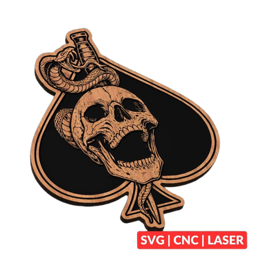 Snake Skull SVG file for laser cutting and CNC routing, Glowforge and LightBurn ready