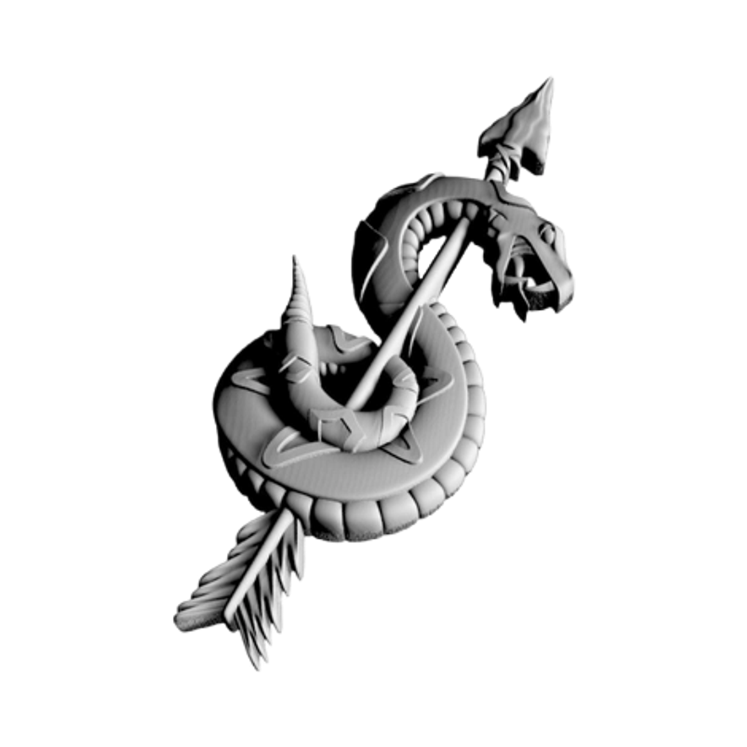 Sniper School Tactical Marksman Badge detail view, ready for 3D printing and CNC routing