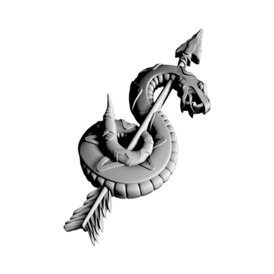 Sniper School Tactical Marksman Badge detail view, ready for 3D printing and CNC routing