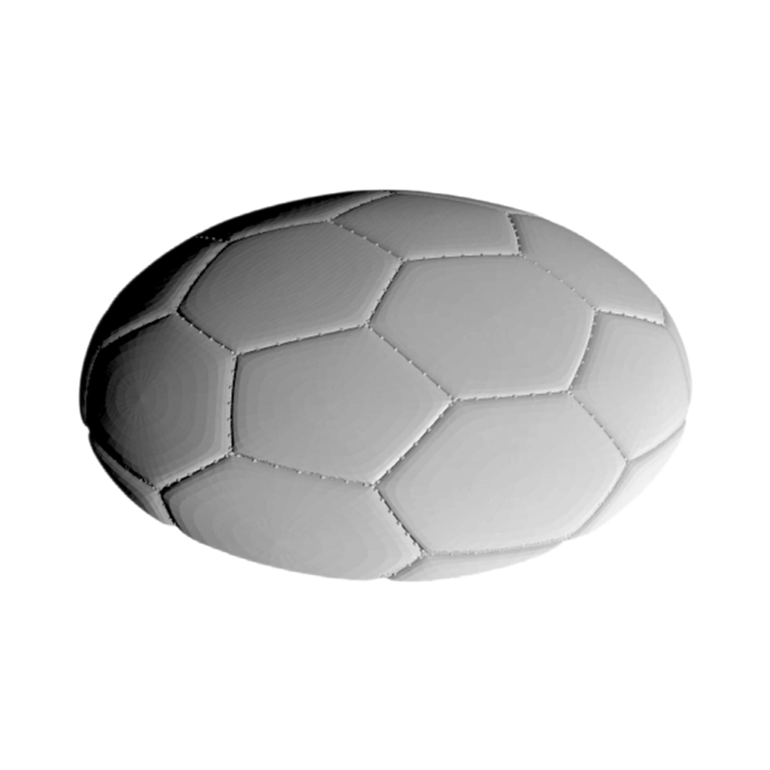 Soccer / Football detail view, ready for 3D printing and CNC routing