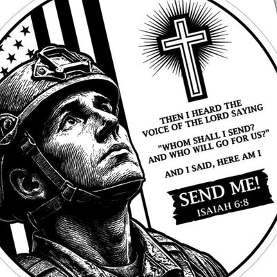 Soldier Bible Verse detail view, ready for laser cutting and CNC routing