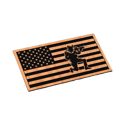 U.S. Flag Military Soldier SVG file for laser cutting and CNC routing, LightBurn and Vectric ready