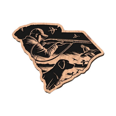 South Carolina Duck Hunting detail view, ready for laser cutting and CNC routing