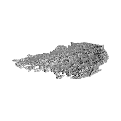 South Korea 3D Topographic STL file included with instant download