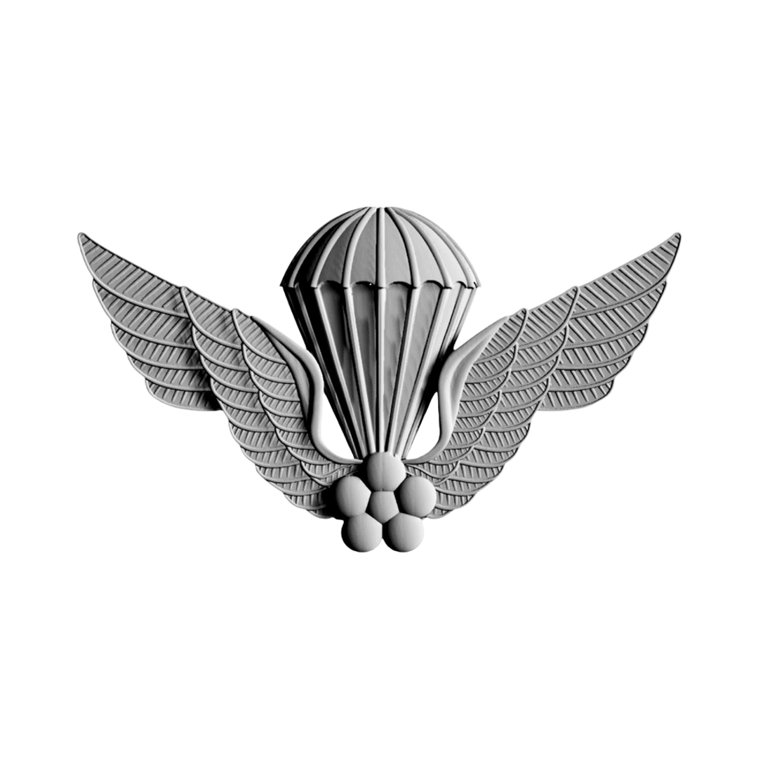 South Korean Military Jump Wings STL file for 3D printing and CNC routing, LightBurn and Vectric ready