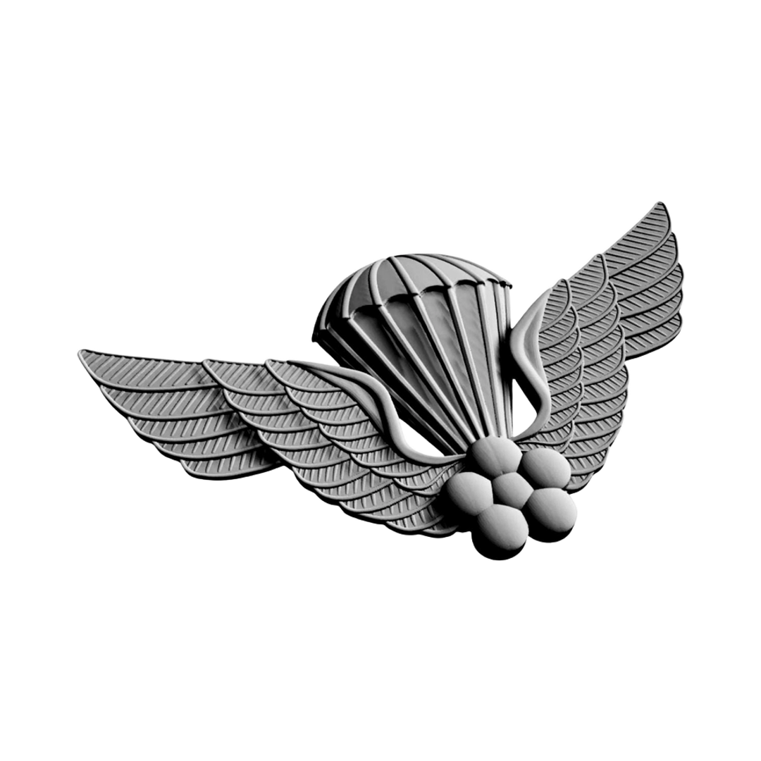 South Korean Military Jump Wings detail view, ready for 3D printing and CNC routing