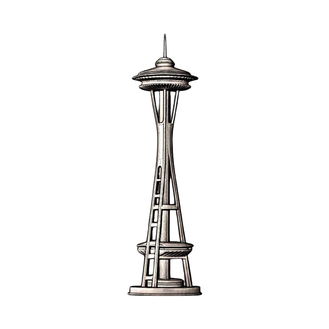 Space Needle STL file for 3D printing and CNC routing, LightBurn and Vectric ready
