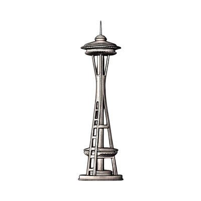 Space Needle STL file for 3D printing and CNC routing, LightBurn and Vectric ready