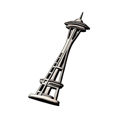 Space Needle detail view, ready for 3D printing and CNC routing