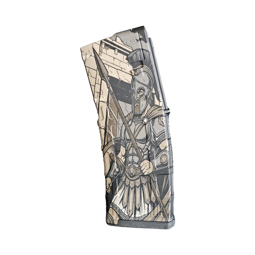 Spartan Warrior MAG Engraving File detail view, ready for digital crafting