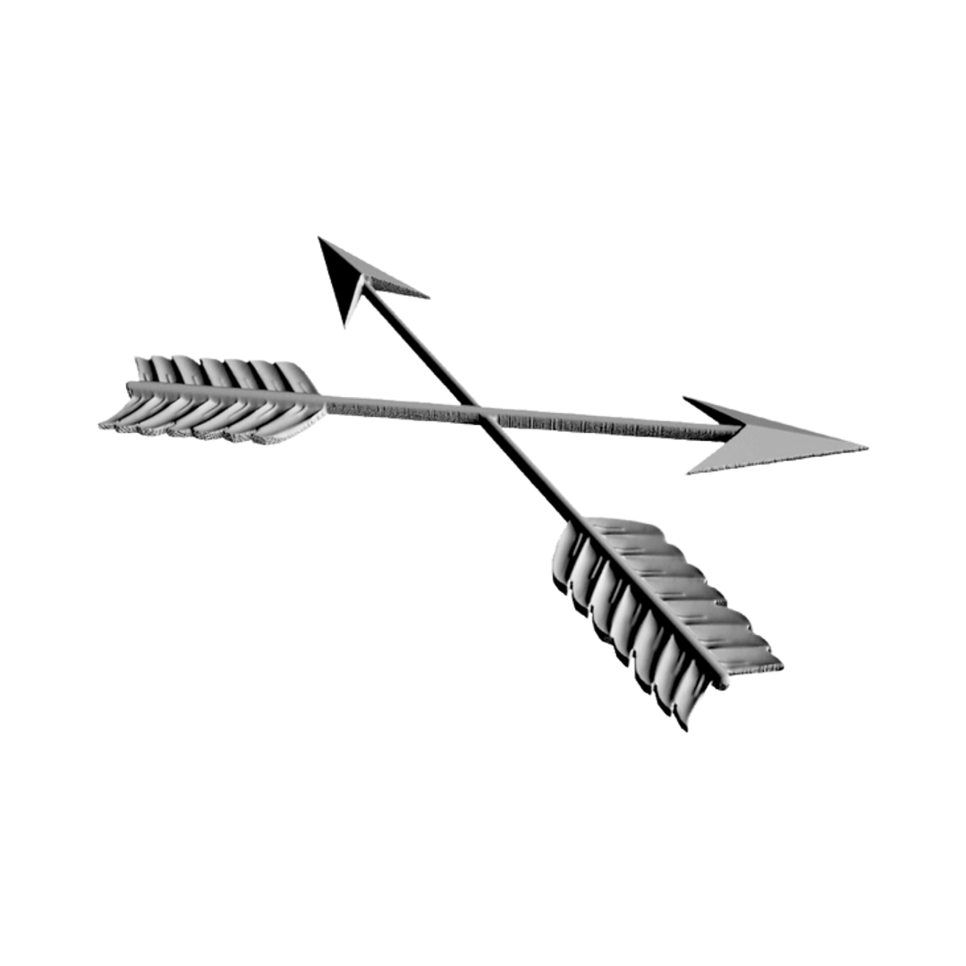 Special Forces Crossed Arrows detail view, ready for 3D printing and CNC routing