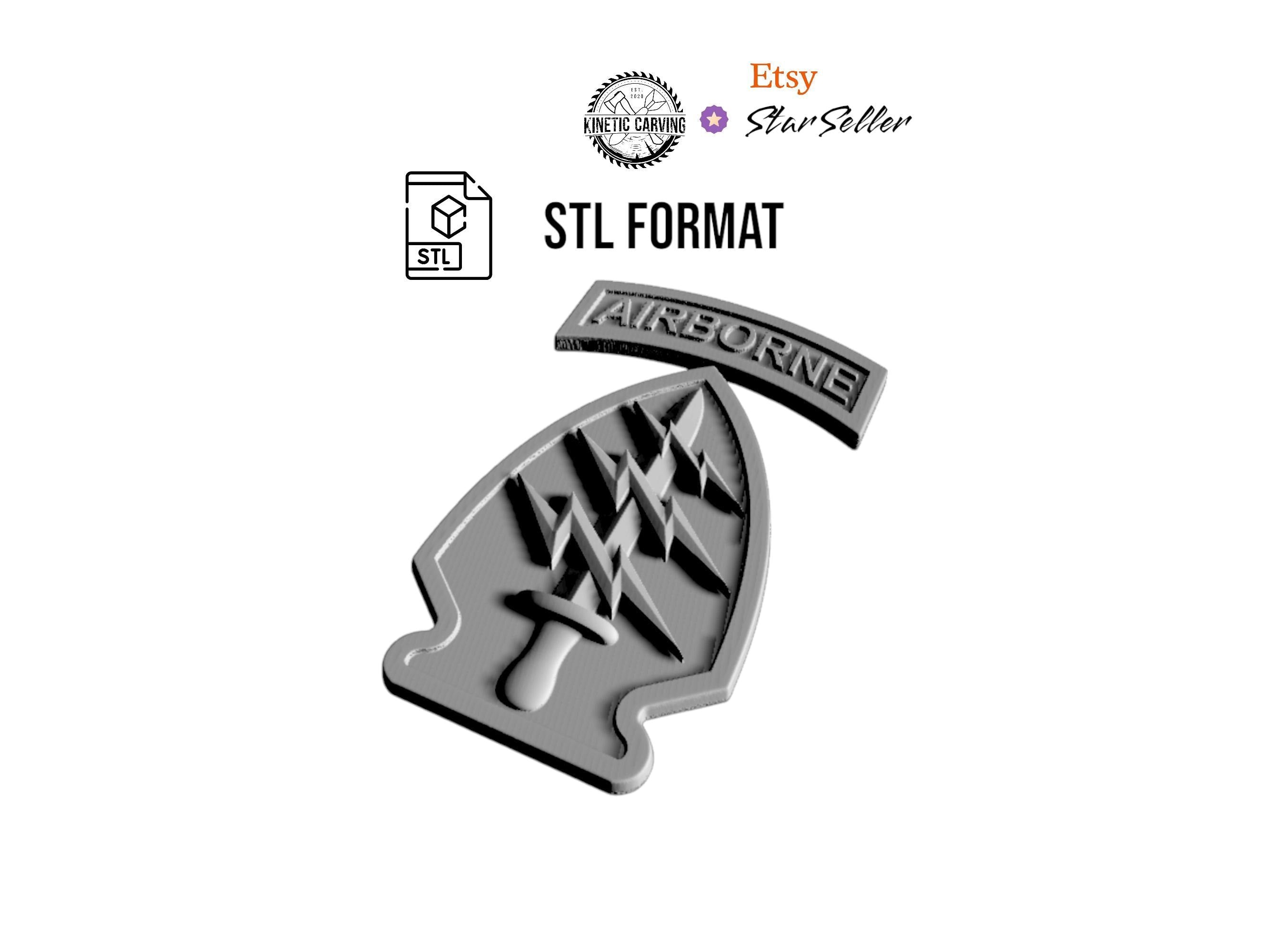 Special Forces Patch detail view, ready for 3D printing and CNC routing