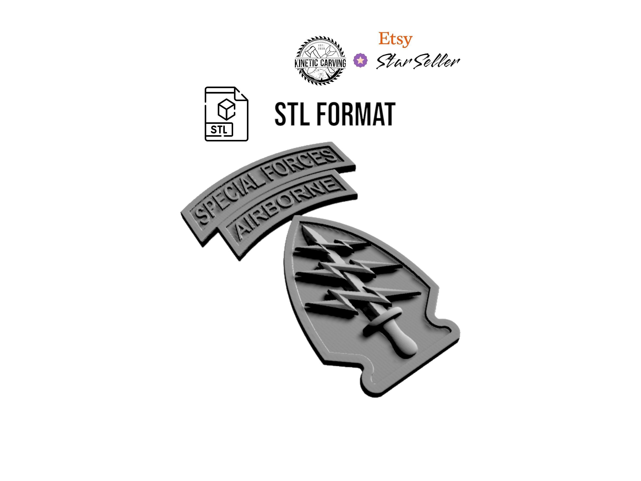 Special Forces Patch STL file included with instant download