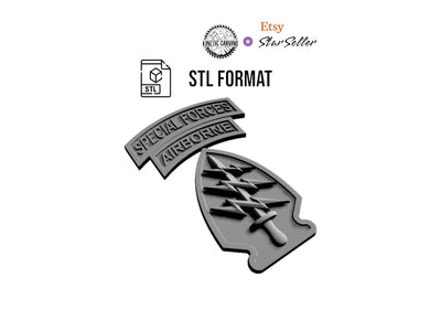 Special Forces Patch STL file included with instant download