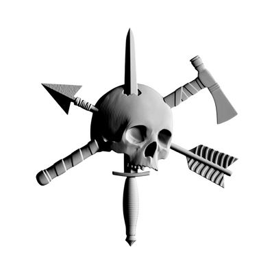 Special Operations Skull STL file for 3D printing and CNC routing, LightBurn and Vectric ready