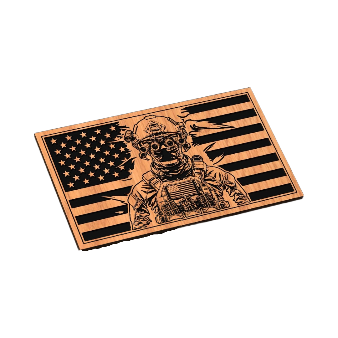Special Operations Soldier USA Flag SVG file for digital crafting, LightBurn and Vectric ready