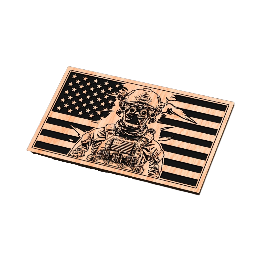 Special Operations Soldier USA Flag design preview, flags