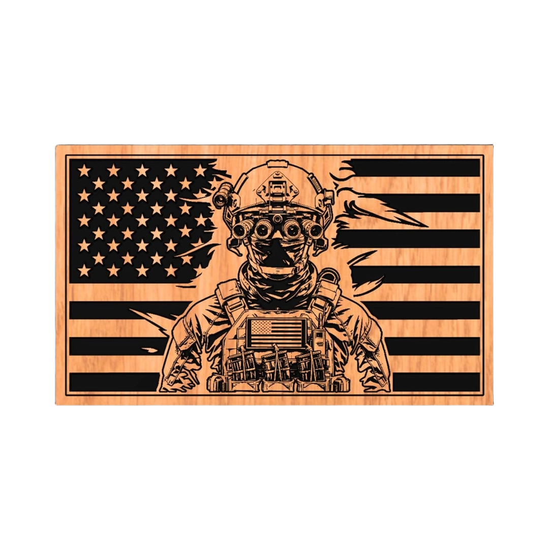 Special Operations Soldier USA Flag detail view, ready for digital crafting
