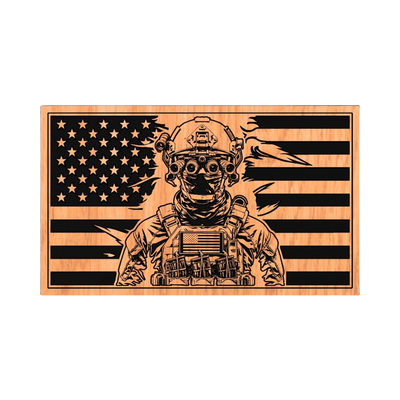 Special Operations Soldier USA Flag detail view, ready for digital crafting